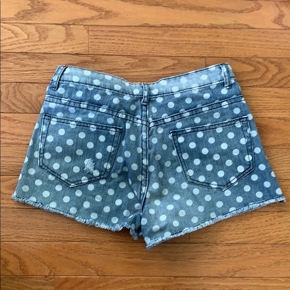 Polka Dot Denim Shorts - Picture 2 of 3